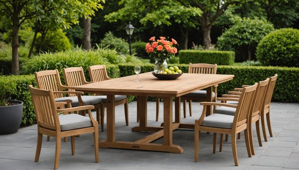 Élégance intemporelle : la table jardin en teck parfaites