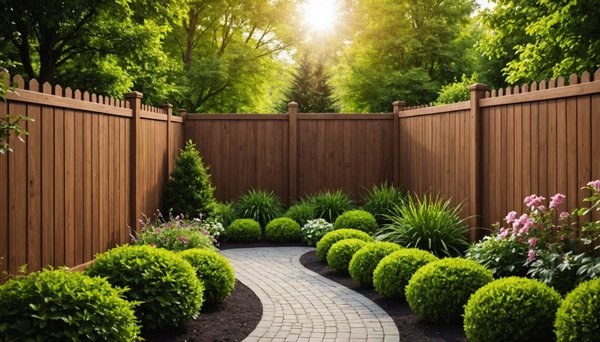 Clôture composite imitation bois : design et simplicité au jardin